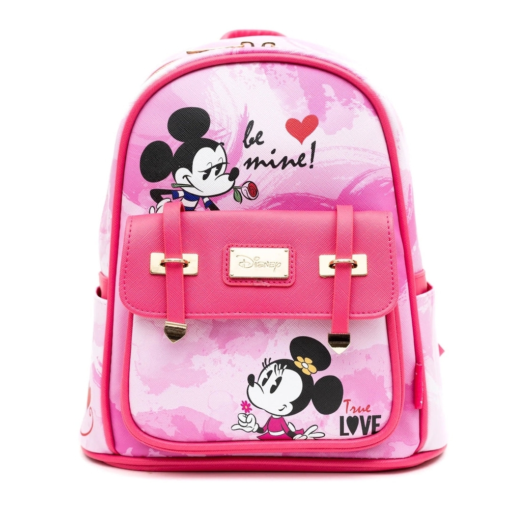 WondaPop Disney Pink Pastel Love Mickey & Minnie Mouse Valentines Mini Backpack